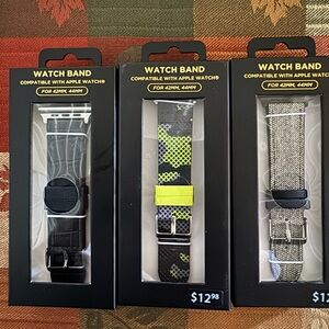 702-Three Unopened  New Watch Bands Compatible With Apple Watch 42MM, 44MM